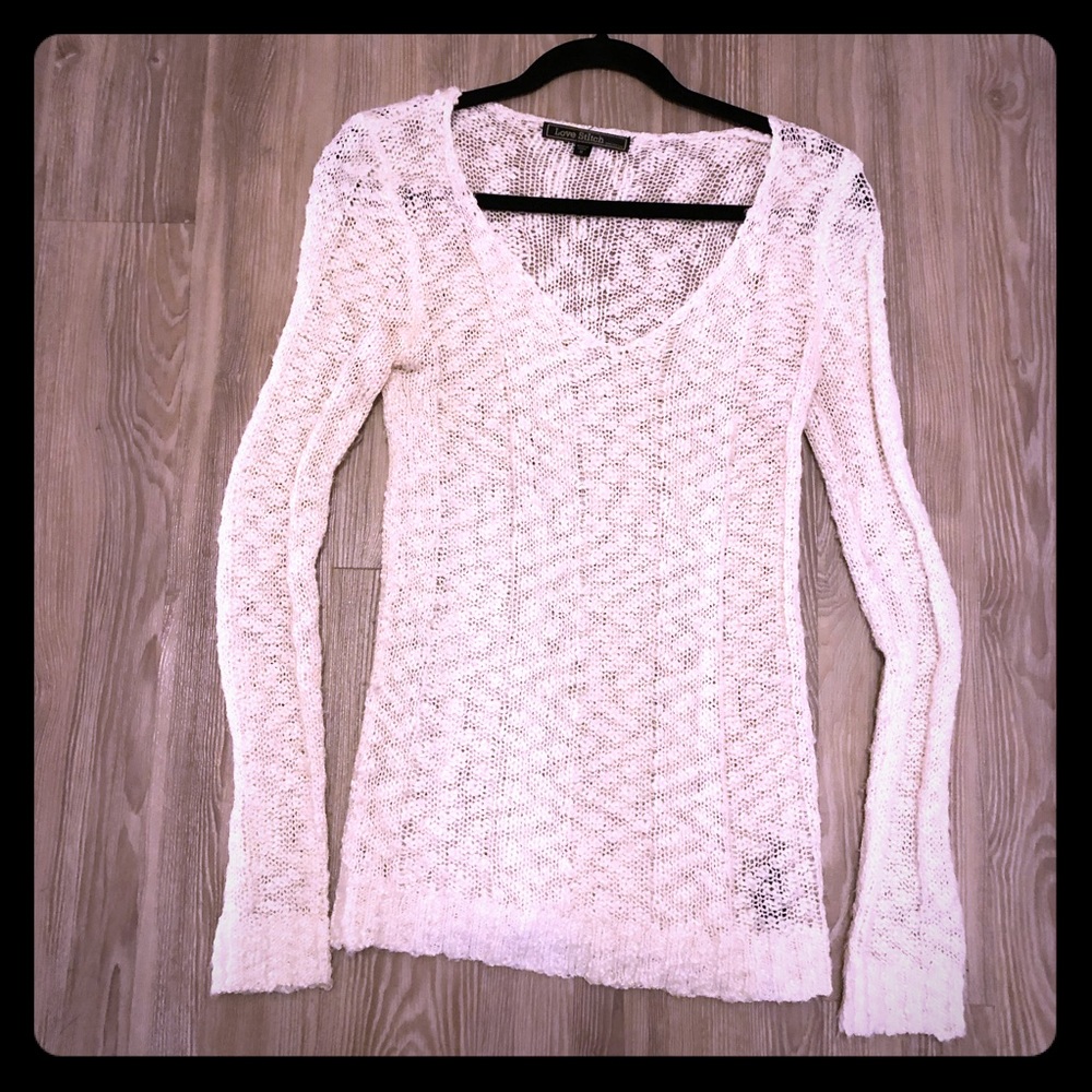Love Stitch White Sweater